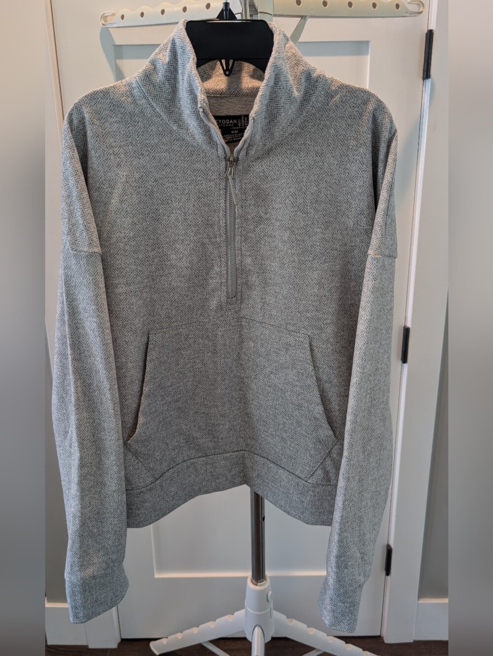 Kyodan Gray Herringbone Quarter-Zip